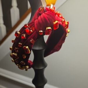 Piper K Red and Gold Jeweled Headband